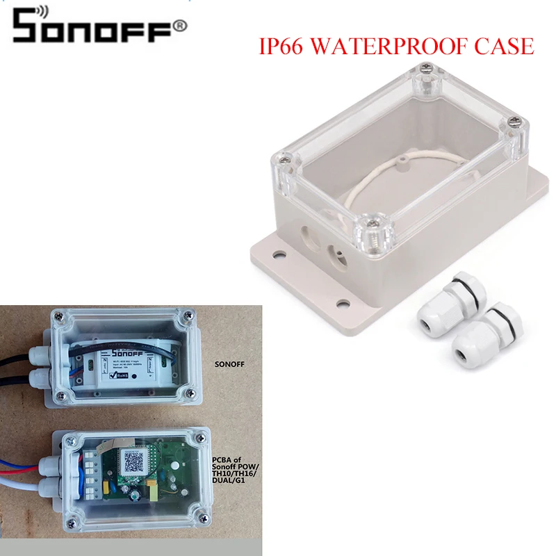 Водонепроницаемый чехол Sonoff IP66 для Basic/RF/Dual/Pow/TH16/G1 беспроводная Автоматизация