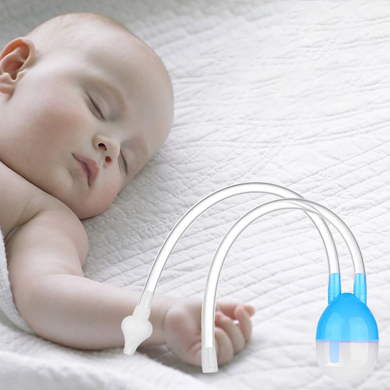 

Newborn Nasal Aspirator Anti-reflux Silicone/PP Snot Nose Cleaner Baby Safety Care Tools U-shaped Vacuum Nasal Suction Device