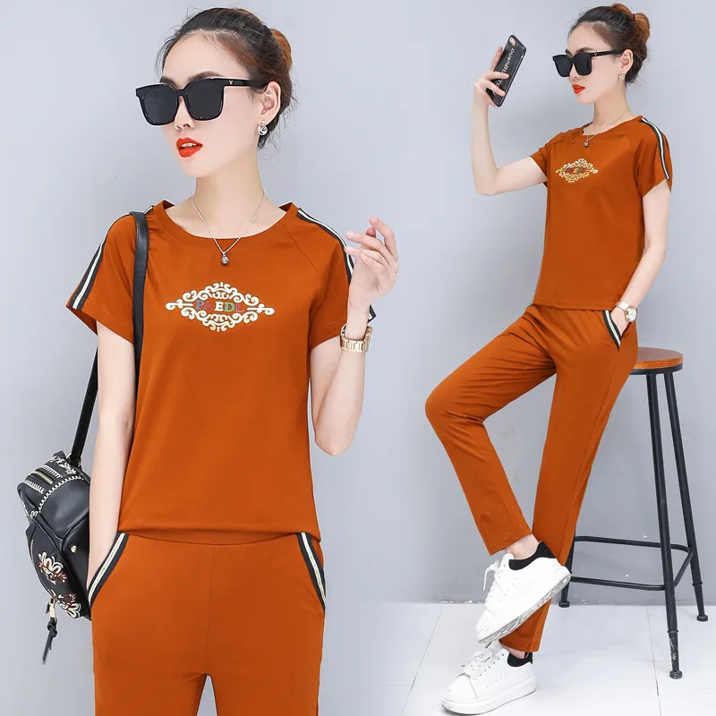 

Sports WOMEN'S Suit Summer 2018 New Style Short Casual Two-Piece Set Running Short Sleeve Loose-Fit Students Korean-style Fashio