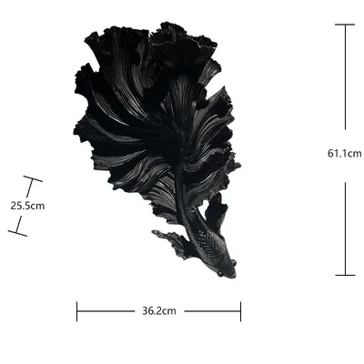 Простые современные 3D Роскошные рыбий стены декоративные изделия из полимера Декор настенное украшение настенная роспись аксессуары R2761 - Цвет: Черный