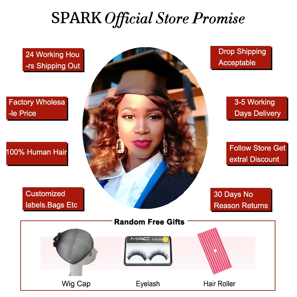 Spark Brazilian Bouncy Curly Hair Bundles 1/3/4pcs 1B/4/30&27 Ombre Color Remy Human Hair Extensions Curly Hair Weave Bundles