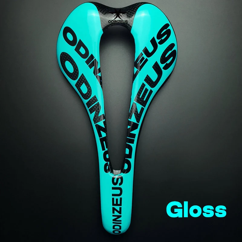 Gloss Cyan Odinzeus, супер светильник, полностью углеродное волокно, для горного велосипеда, удобное, расширенное седло/для дороги/MTB, красочное, углеродное седло для велосипеда - Цвет: Gloss Cyan