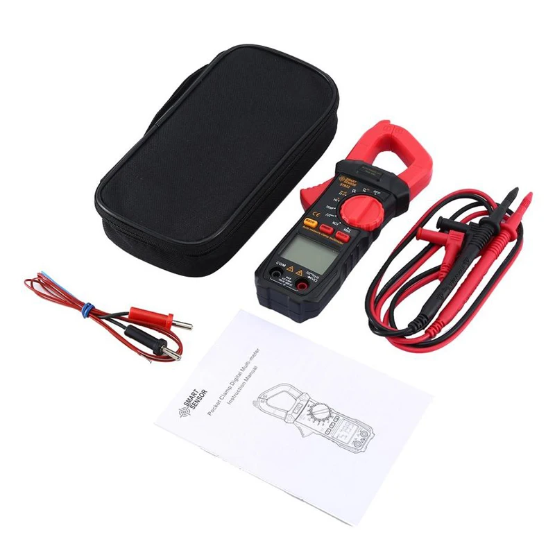 SMARTSENSOR ST822 Цифровой мультиметр клещи Вольтметр Амперметр Ом тестер Ручной Измеритель ЖК-дисплей мультиметр