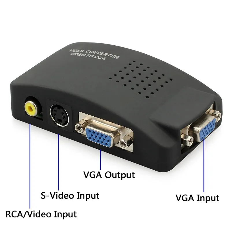AAAE Top RCA композитный AV S Video to VGA конвертер коробка CC tv DVR ПК ноутбук к телевизору