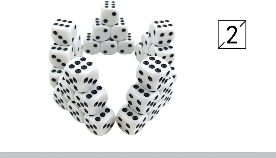 Yernea High-quality 30PcsLot 16mm Dice Set White Black Point Drinking Dice Acrylic White Round Corner D6 Points Dice Club Party (3)