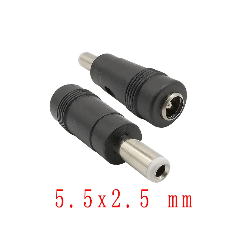 

10/5/2pcs DC Female 5.5 x 2.1mm Jack to Male 5.5mm x2.5 mm Plug Connector DC Power Plug Jack Converter Barrel Connector