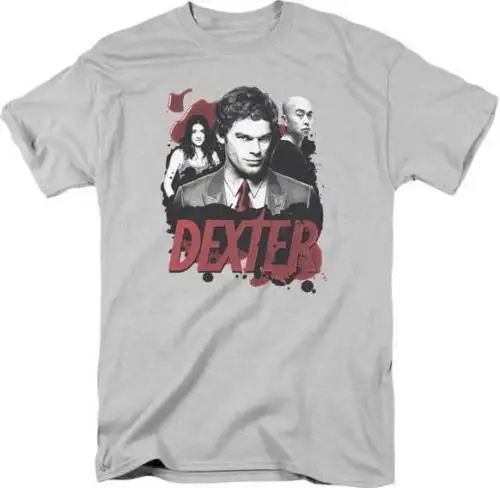 Dexter Showtime TV Show Bloody Background Trio Adult T Shirt 2019 New Short Sleeve Men shirt |