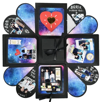 

Creative Surprise Explosion Box DIY Scrapbook Photo Album For Valentine Wedding Birthday Gift Boxes cajas sorpresa Memory Book