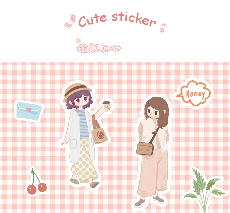8 Pcs/Set Kawaii Sticker Girls Series Stickers Daily life Envelope Sticker Japan Style Stationery Sticker Journal DIY Material