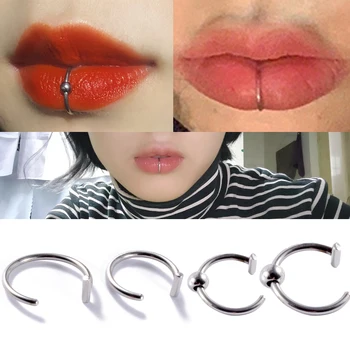 남녀공용 스틸 립 링 커프 클립, 가짜 라브렛 피어싱 귀 코 후프, 셉텀 바디 쥬얼리, 2022 신제품, 1 개, 2 개, 4 개