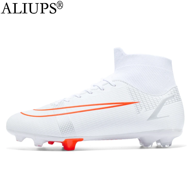 

ALIUPS New Men Kids Football Boots FG/TF Turf Soccer Shoes Cleats High Ankle Unisex Sport Sneakers Dropshipping