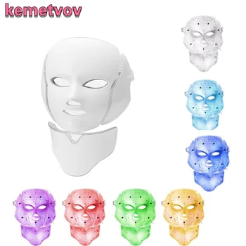 

7 Colors LED Facial Beauty Therapy Photon Mask Light Skin Care Rejuvenation Wrinkle Acne Removal Face Neck Beauty Spa Instrument