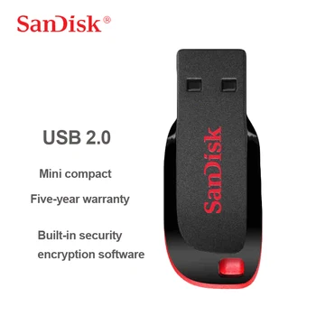 

Original Sandisk Cruzer Blade USB Flash Drive CZ50 Mini Car USB Stick 16GB 32GB 64GB 128GB Memory Stick Pen Drives PenDrive