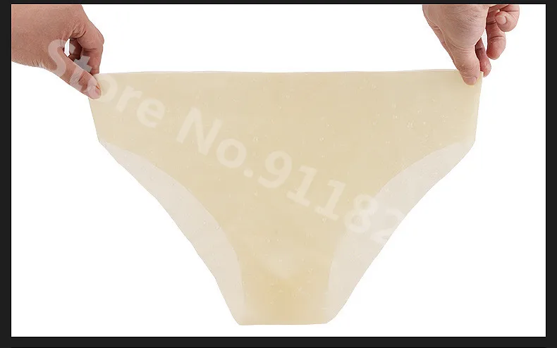! Mould Seamles Transparent Latex Men's sexy T shorts brief with ball cock bondage penis half cover