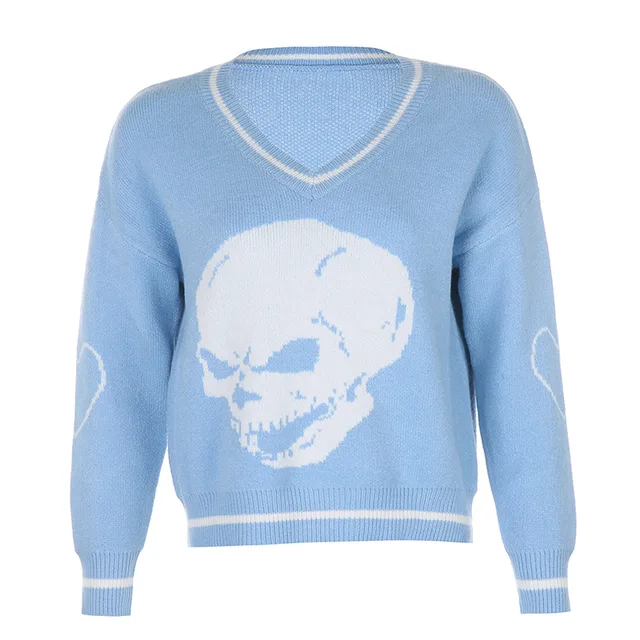 Knitted Sweater Hcw Pullover Skull HCW GHOST KNIT SWEATER SIZE XL