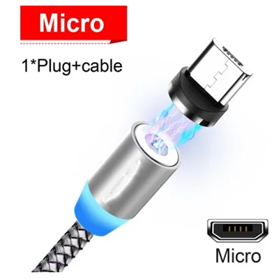 Магнитный зарядный кабель для быстрой зарядки Micro USB кабель для Oukitel C10 Pro, C12, C13 Pro, C16 Pro, C15 Pro, Y4800, C11 Pro, C12 Plus - Цвет: 052Silver For Micro