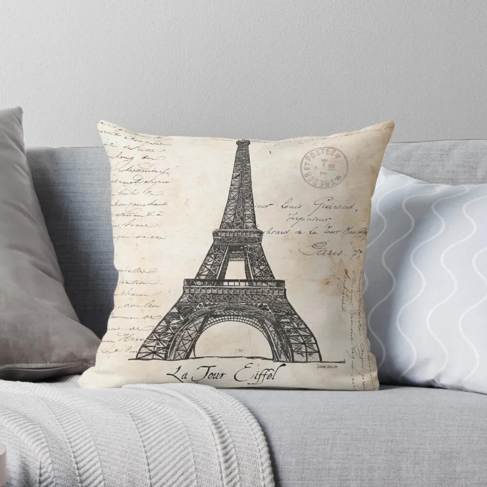 

La Tour Eiffel Throw Pillow Cushion Cover Polyester throw pillows case on sofa home living room car seat decor 45x45cm