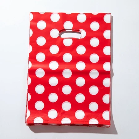 D& P 15*20 см/20*25 см 10 шт. свадебные подарки бутик подарки упаковка для покупок пластиковые ручки сумки ювелирные изделия пластиковые пакеты для упаковки - Цвет: Red wave point