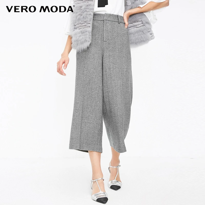 

Vero Moda 2019 New Arrivals Women's Mid Waist Wide-leg Casual Capri Pants | 31846J517