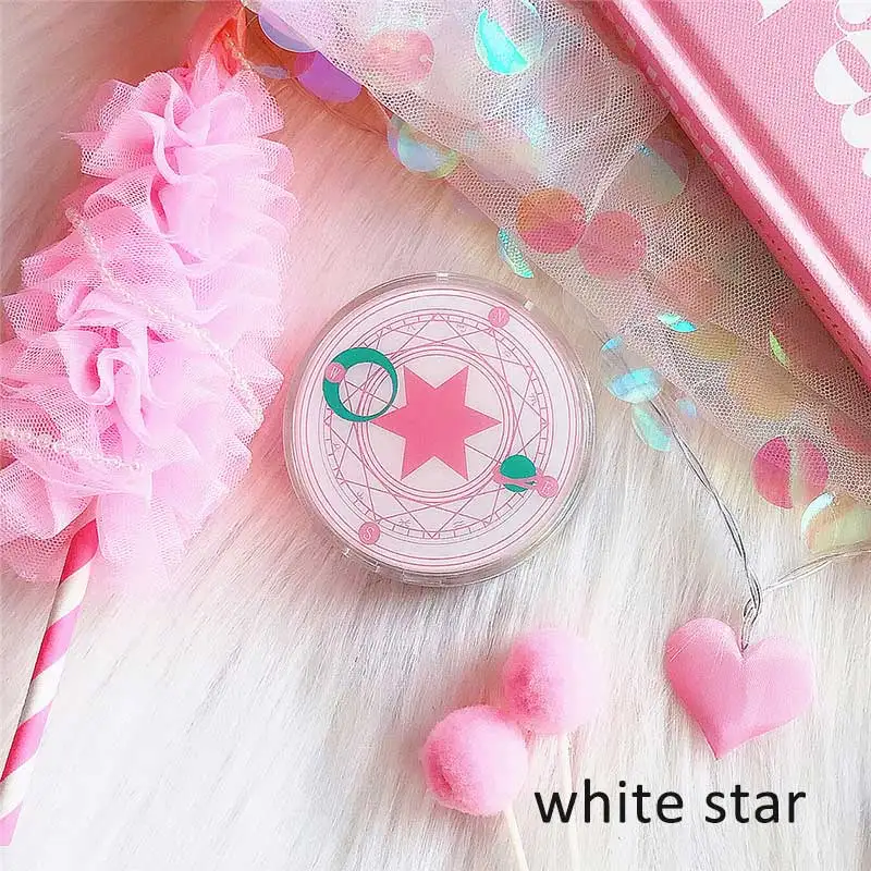 white star Чехол для контактных линз, коробка для контактных линз, портативный, удобный для переноски, пластиковый набор для ухода за глазами, держатель для очков-невидимки, 1 шт., ящики для очков, милый мультяшный рисунок - Цвет: white star