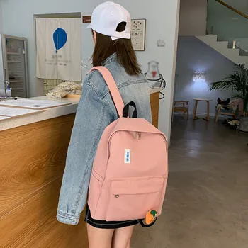 

38# Women Backpack Female Casual Simple Student School Bags For Teenage Girls Canvas Backpack Vintage Rugzak Sense Girl Bagpack