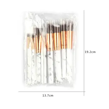 

3 Colors 10PCS Beauty Brush Marble Pattern Makeup Brush Set Soft Nylon Fiber Cosmetic Foundation Eyebrow Eyeshadow Contour Brush