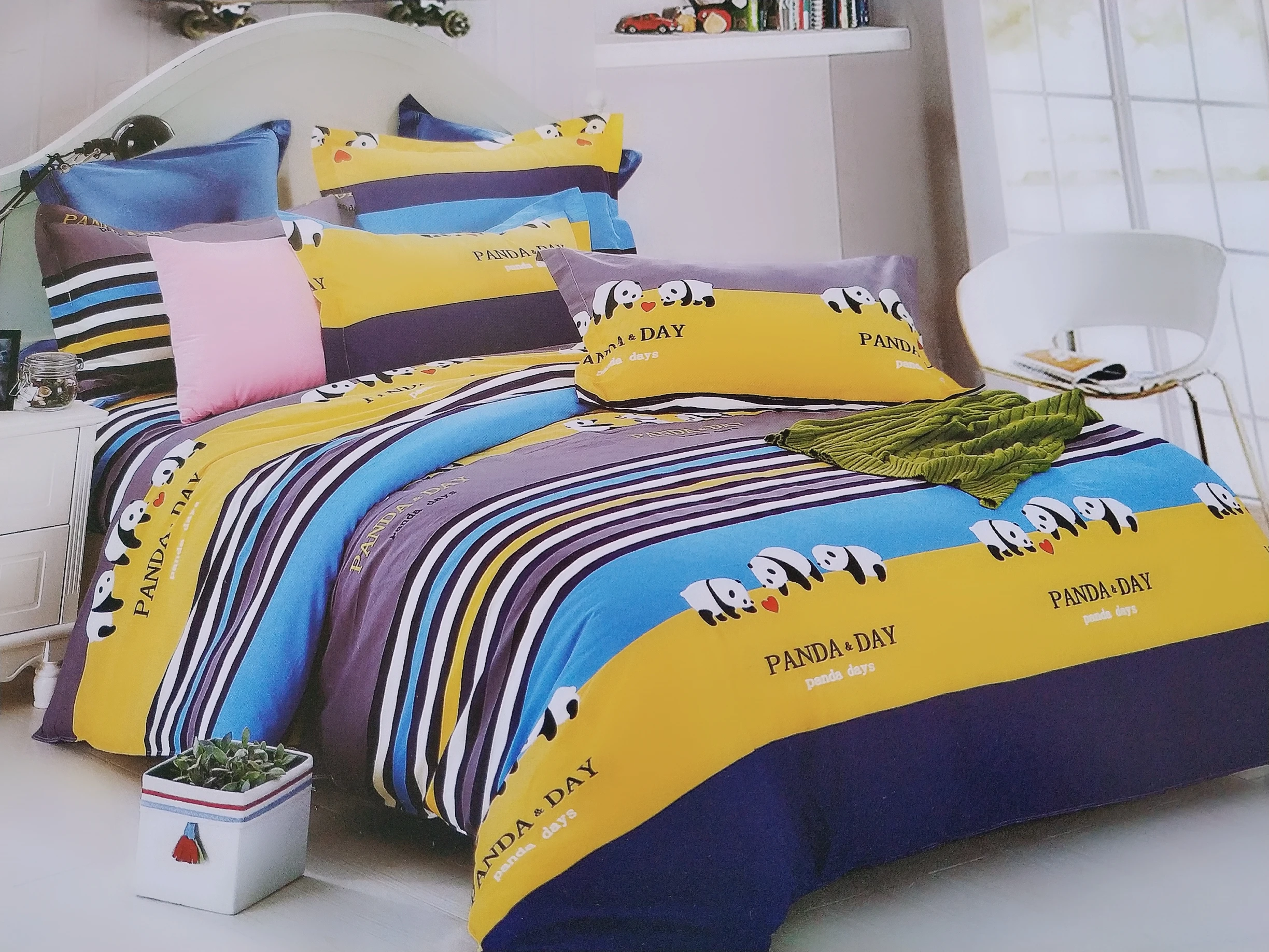 

Cartoon Stripe Bedding Set Dpg Pig Bear Mouse Envelope Pillowcases 100% Cotton Envelope Double Pillowcases 2pcs