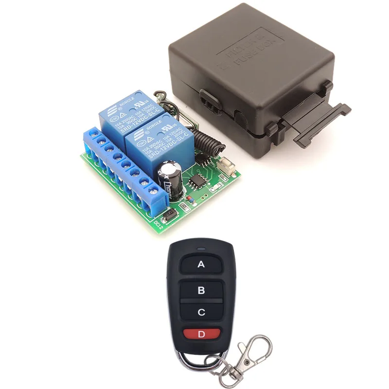 12V 10A 2CH rf релейный Приемник 433MHz универсальный беспроводной пульт дистанционного управления для универсальных электрических штор/гаража/открывания двери - Цвет: 1RC 1B