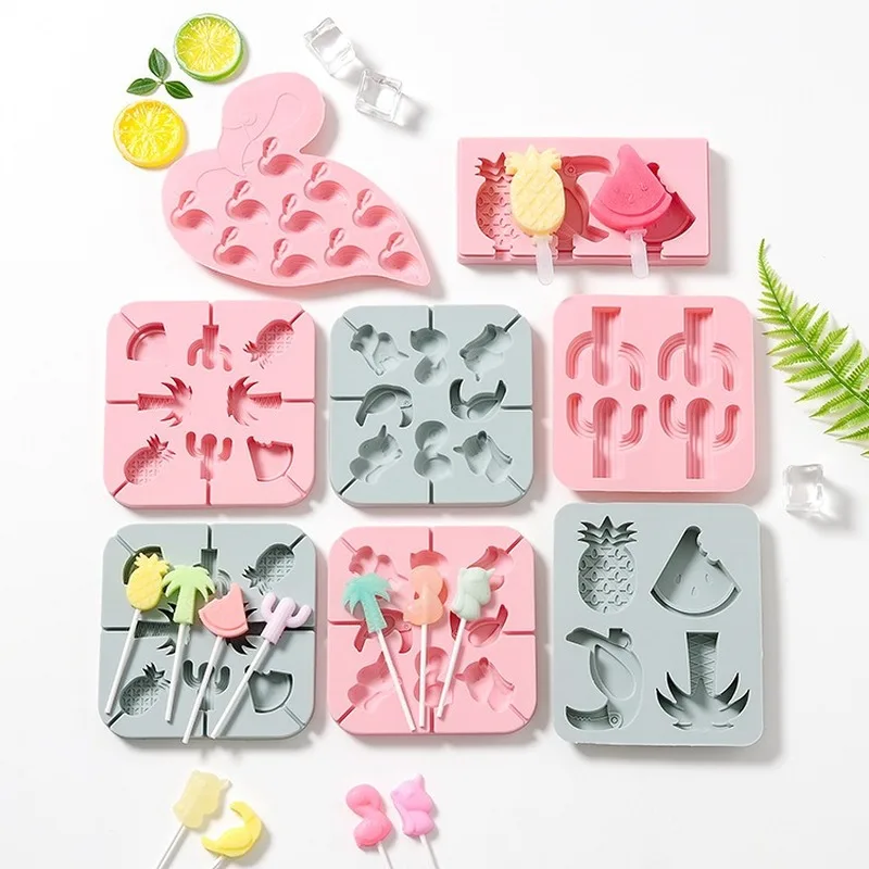 INS wind coconut flamingo silicone cake mold food grade diy lollipop ice cube chocolate complementary baking utensils | Дом и сад