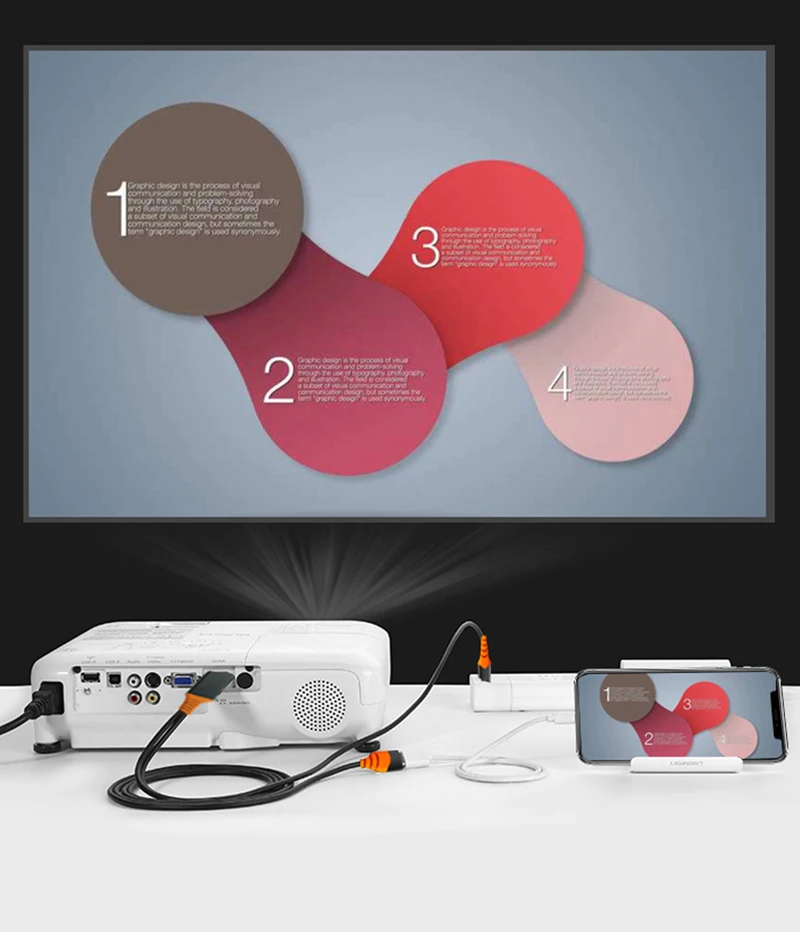 Bluetooth USB к HDMI зеркальный литой кабель аудио-видео адаптер для iPhone 11 Pro iOS Android Micro usb type C телефон к телевизору проектор