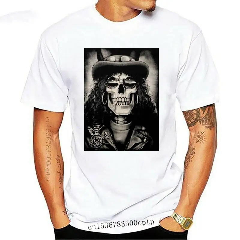 New Slash Men Slash Skull T shirt Black 