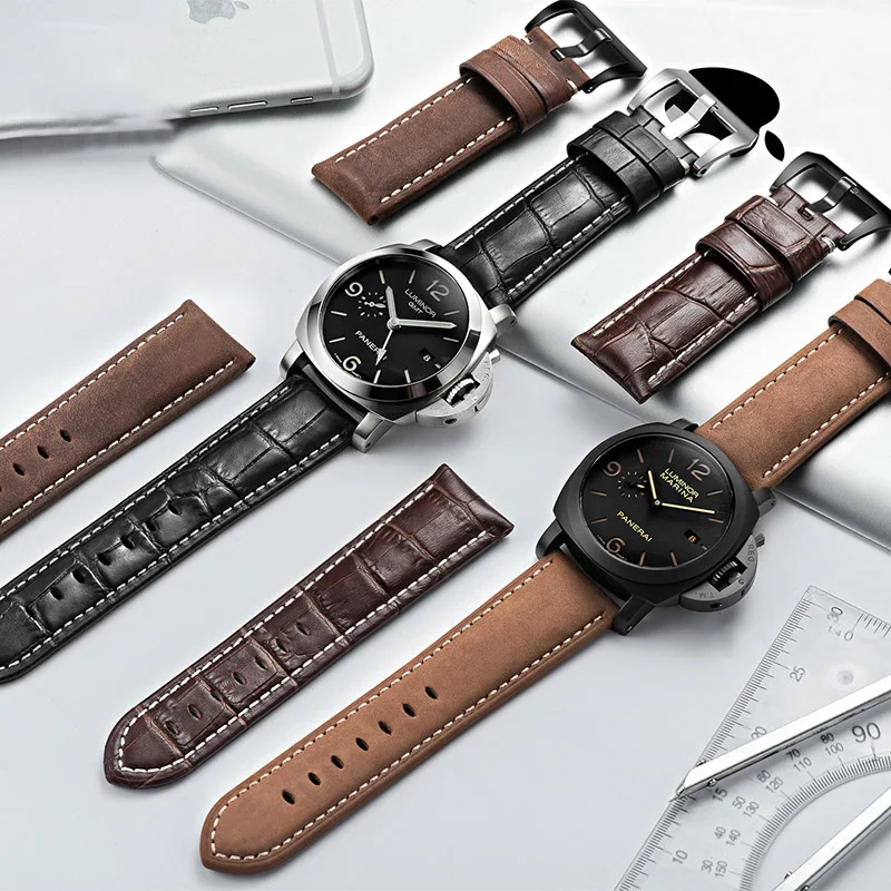 Кожаный ремешок для часов из натуральной кожи высокого качества Samsung Panerai 20 мм 22 24