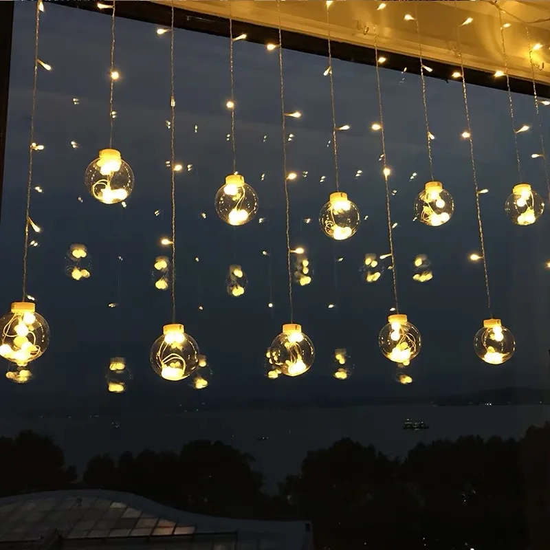 

New Style Wish Orbs Lamp Scene Decorative Room Decoration LED Colored Lamp Flashing Light Stars Curtain Lights Manufacturers Dir