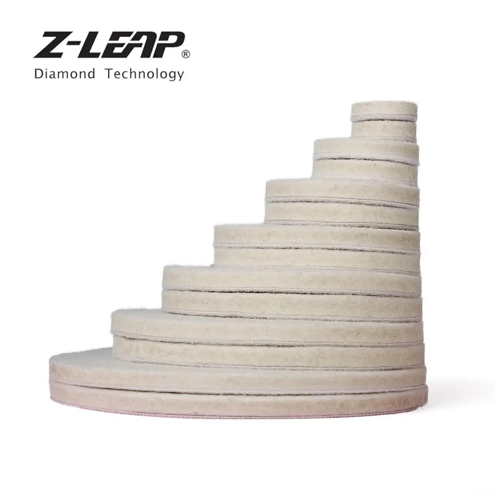 Z-LEAP 1/2/3/4/5/6/7 дюймов шерстяные с полировальной подложкой автомобиля Стекло металла полировальные диски влажные Применение полировщик воском для очистки шлифовальные круги разных цветов