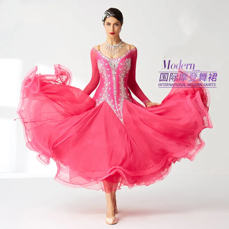 

The new National standard modern dance clothing big pendulum dress practice clothing ballroom dancing Waltz-B19409
