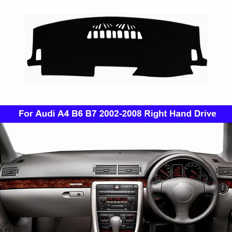Крышка приборной панели автомобиля, коврик, ковер для Audi A4 B6 B7 2002 2003 2004 2005 2006 2007 2008 LHD RHD 2 слоя солнцезащитный козырек Авто накидка