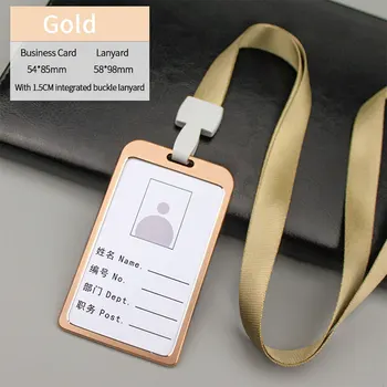 

Anti Slip Double Sided Dustproof Integrated Buckle Aluminum Alloy Business Card Holder School Rectangle Protective ID Badge