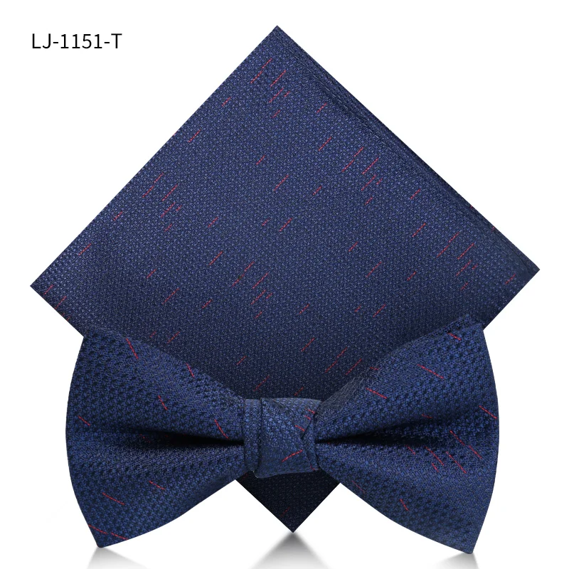 LJ-1151-T Брендовые новые модные мужские галстуки-бабочки Свадебные двойные тканевые переплетенные бабочка с узором банкетные вечерние галстуки-бабочки с подарочной коробкой - Цвет: LJ-1151-T