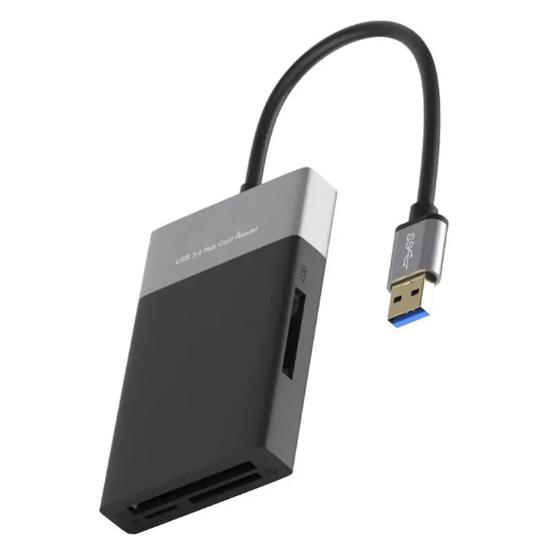 6 в 1 многофункциональный считыватель карт памяти USB3.0 2 порта концентратор для CF TF безопасный цифровой ABS и корпус из алюминиевого сплава ПВХ провода карты