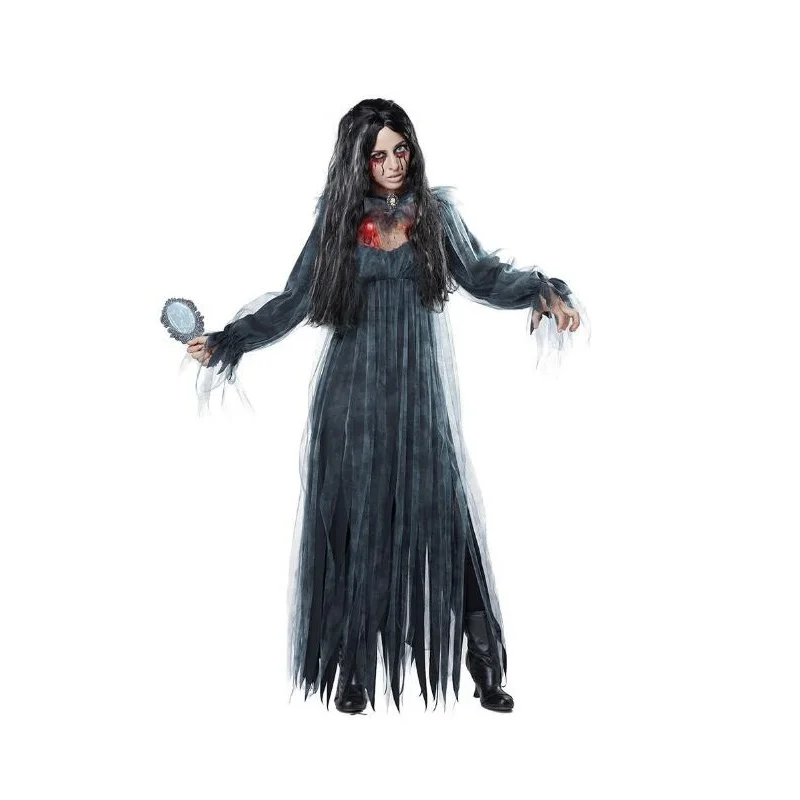 Маскарадная Карнавальная одежда для вечеринки белое длинное платье с призраками