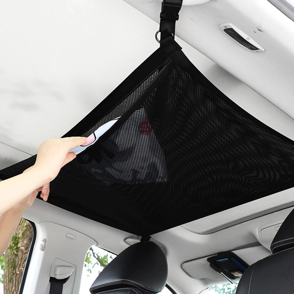 Universal Car Ceiling Storage Net Pocket Roof Interior Cargo Bag with Zipper Trunk | Автомобили и мотоциклы