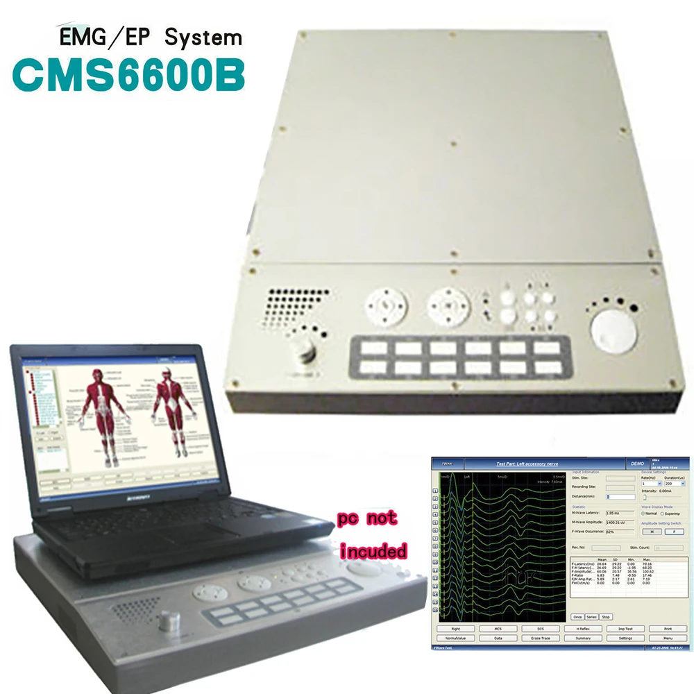 CMS6600B Portable EMG Machine Monitoring EP System PC Based 4-Channel Nerve Muscle Bioelectricity E