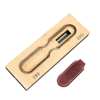 

Lychee Life DIY Key Ring Wooden Template Leather Cutting Die Leather Craft Knife Punching Key Chain Cutting Mould