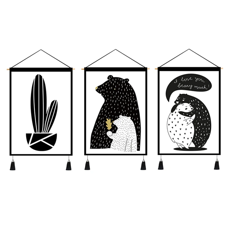 

3PCS Nordic Tapestry Minimalism Tapestry Decorative Fabric Hanging Picture Bedside Decorative