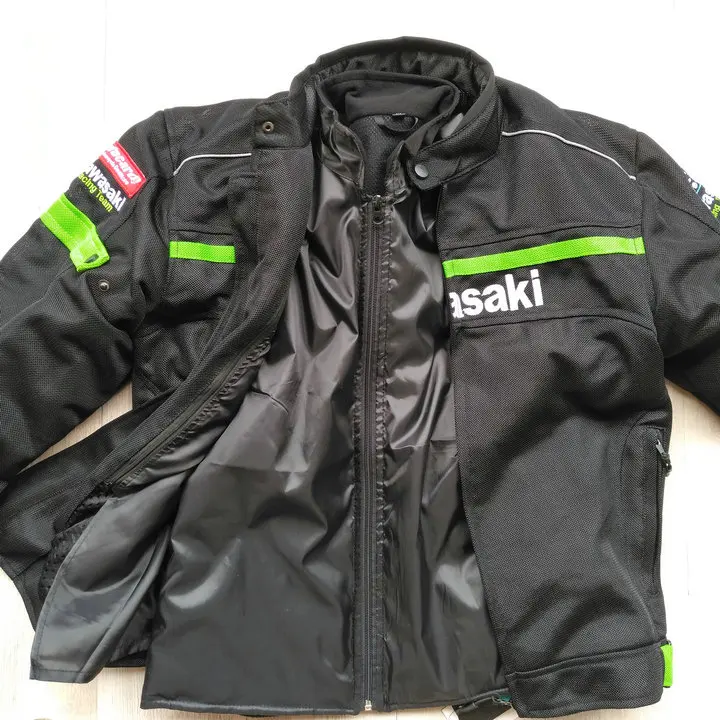 Горячая куртки в сеточку мотоцикл MTB BMX Байк куртка для Kawasaki Moto одежда с протектором