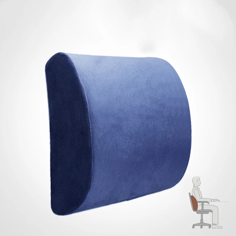 dark blue Эргономичный дизайн Подушка для спины стула с эффектом памяти поясничная поддержка позвонка снижение давления талии низкая задняя Подушечка Для Снятия Боли - Цвет: dark blue