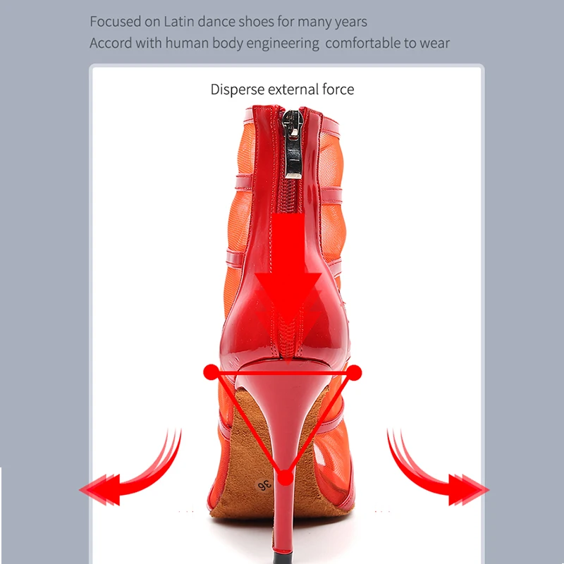 Women Dance Boots For Ladies High Heel Flannel Ballroom Modern Dance Shoes Black  Gilrs Soft Sole Bachata Salsa Dancing Shoes