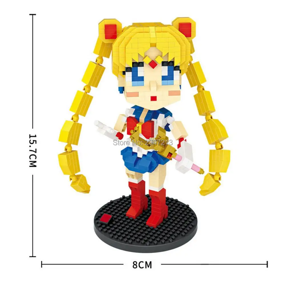 

hot LegoINGlys creators classic cartoon sailor moon figures model mini micro diamond building blocks nano bricks toys for gift