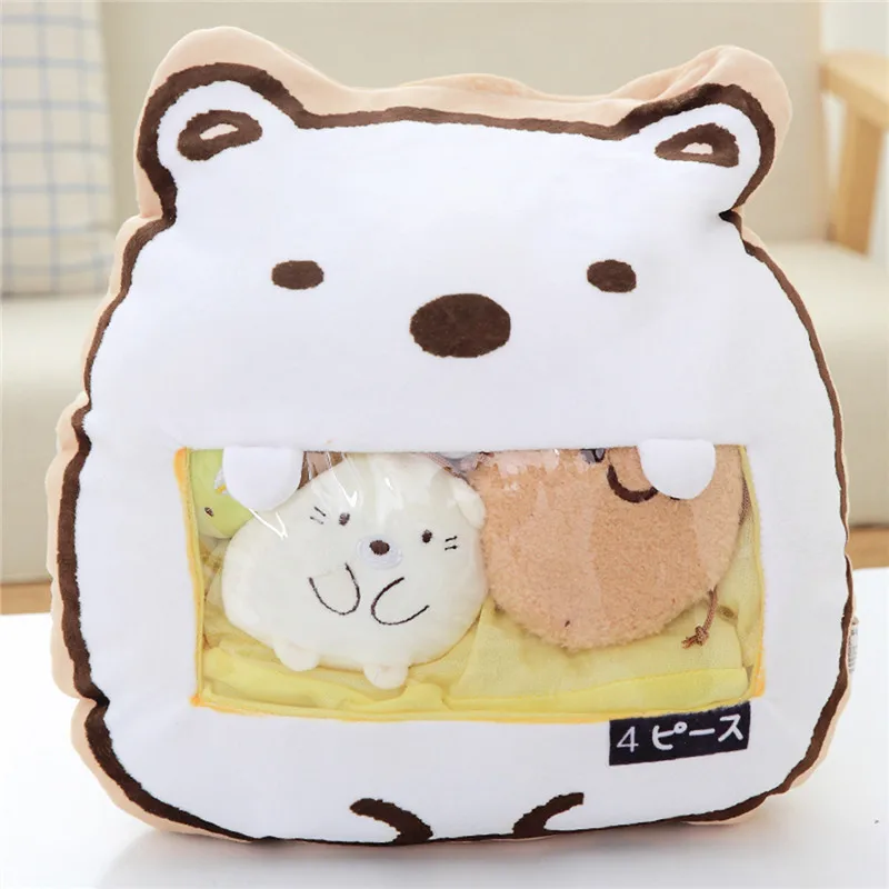 Целая сумка Sumikko Gurashi, мягкие плюшевые игрушки, милая аниме Подушка для спины, подарок для игрушки для девушки для украшения детской комнаты
