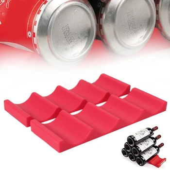 

2019 New Fridge Can Beer Wine Bottle Rack Storage Box Organizer Holder Silicone Mat Stacking Tidy Tool Kitchen Gadgets Bar Tools